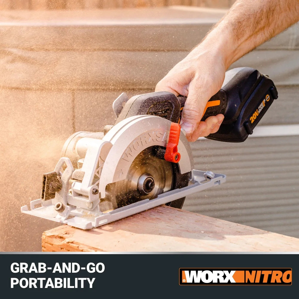 Worx WX531L 20V Power Share WORXSAW 4.5" Cordless Compact Circular Saw