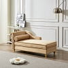 60.6" Velvet Chaise Lounge with Storage, Small Sofa Trimmed with Solid Metal Legs with 1 Pillow, Pink