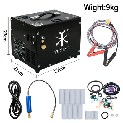 TUXING 4500Psi Pcp Compressor Built-in Fan Cooling/Converter for Pcp Air Rifle