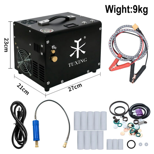 TUXING 4500Psi Pcp Compressor Built-in Fan Cooling/Converter for Pcp Air Rifle