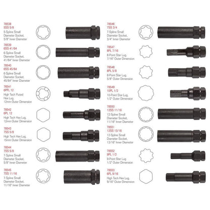 Steelman 78537 16-Piece SAE/Metric Locking Lug Nut Master Key Set