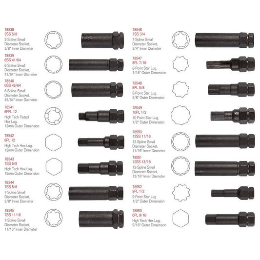 Steelman 78537 16-Piece SAE/Metric Locking Lug Nut Master Key Set