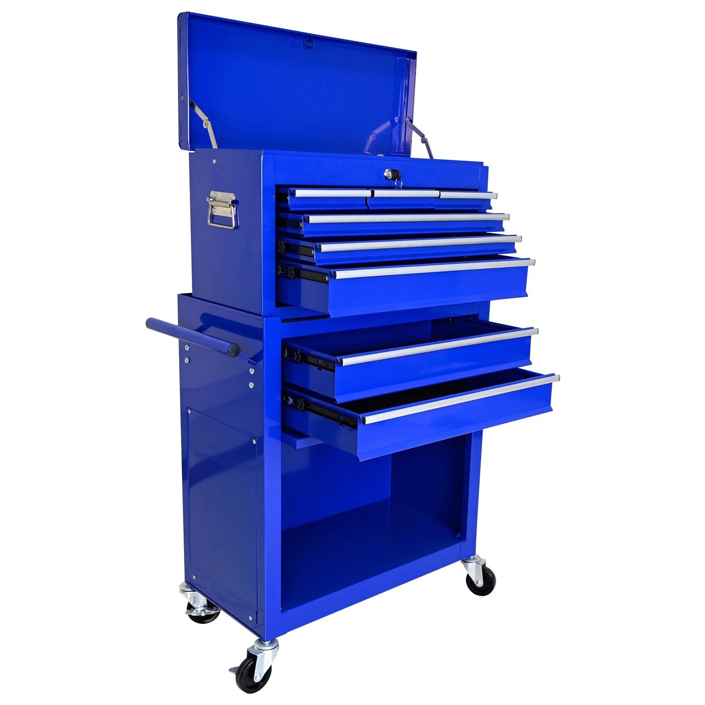 Leuco High Capacity Rolling Tool Chest with Wheels and Drawers, 8-Drawer Tool Storage Cabinet, Heavy-Duty Garage Organizer and Workshop Tool Box, Blue