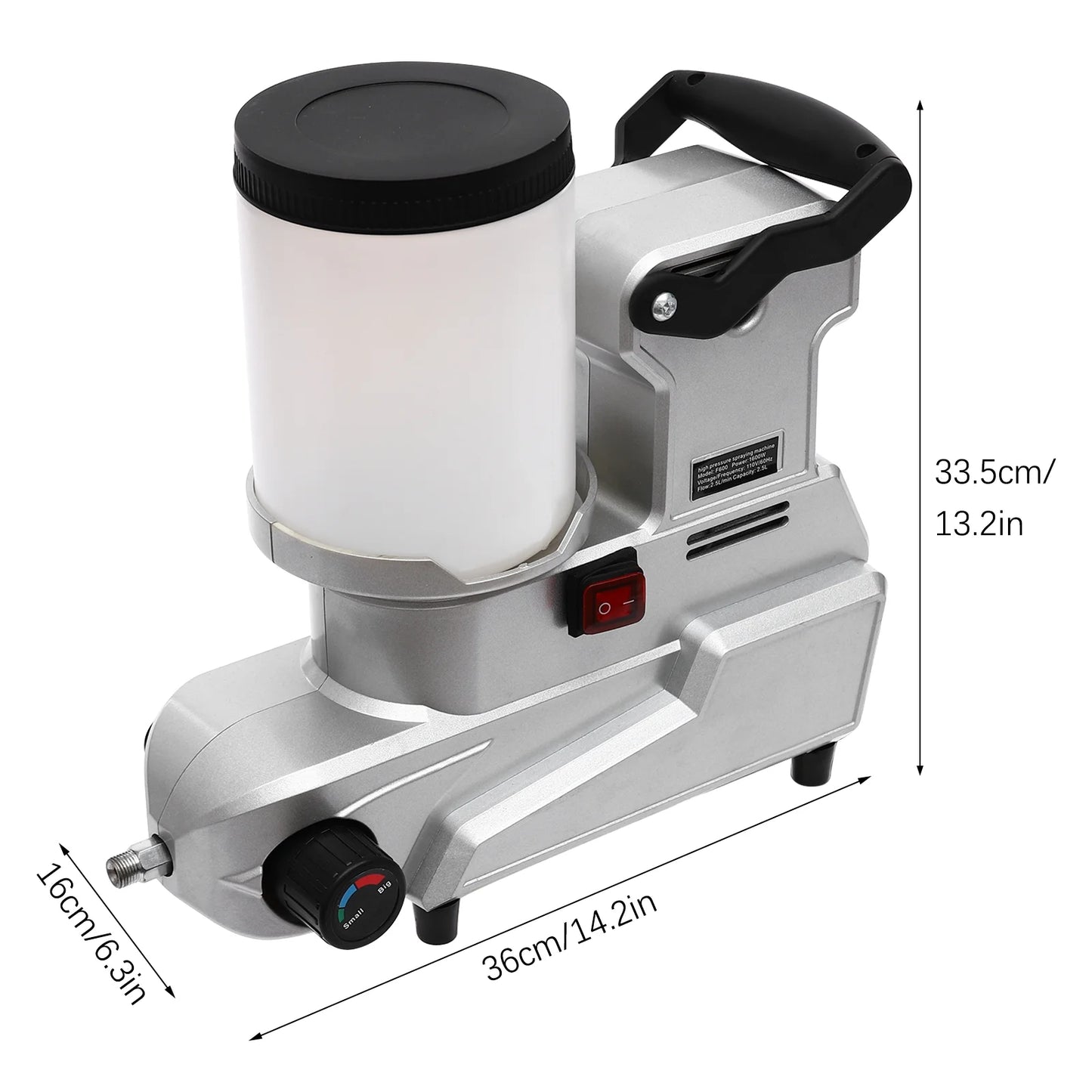 High-Pressure Airless Paint Sprayer, 1600W Copper Motor with 850rpm, 84.54Oz/min Flow Rate & 120MPa Pressure, 0.66Gal Hopper, 16.4ft Hose, Ideal for Furniture/Walls/Fences