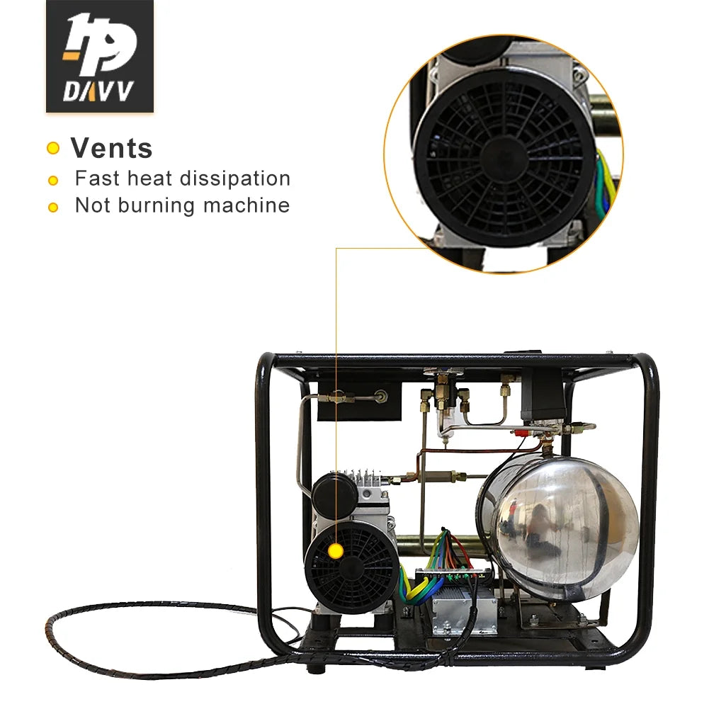 HPDAVV Diving Air Compressor 10V with 50ft Breathing Hose & Scuba Diving Regulator