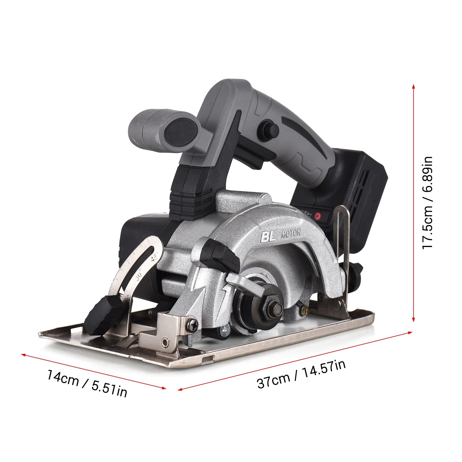 NANWEI Circular Saw Electric Saw 21V 7800RPM Cordless Brushless Tile Saw 45 Degree Adjustable Bevel Cutting with 110mm Blade
