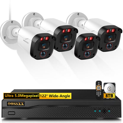 {Full HD 5MP} Outdoor Wired Security Camera System with Night Vision, No Hard Drive