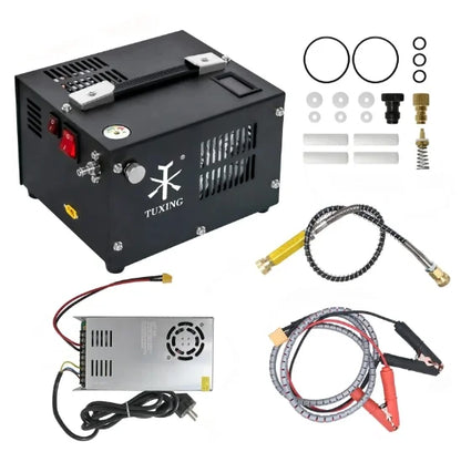 TUXING 4500Psi PCP Air Compressor w/Built-in Transformer, One-Button Start for PCP Rifles, Paintball Guns, Diving Tanks