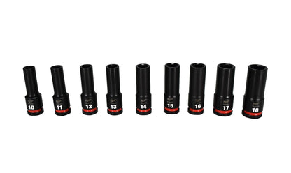 Milwaukee 49-66-6803 1/2" Impact Duty Drive Metric Deep Well Socket Set (16pc)