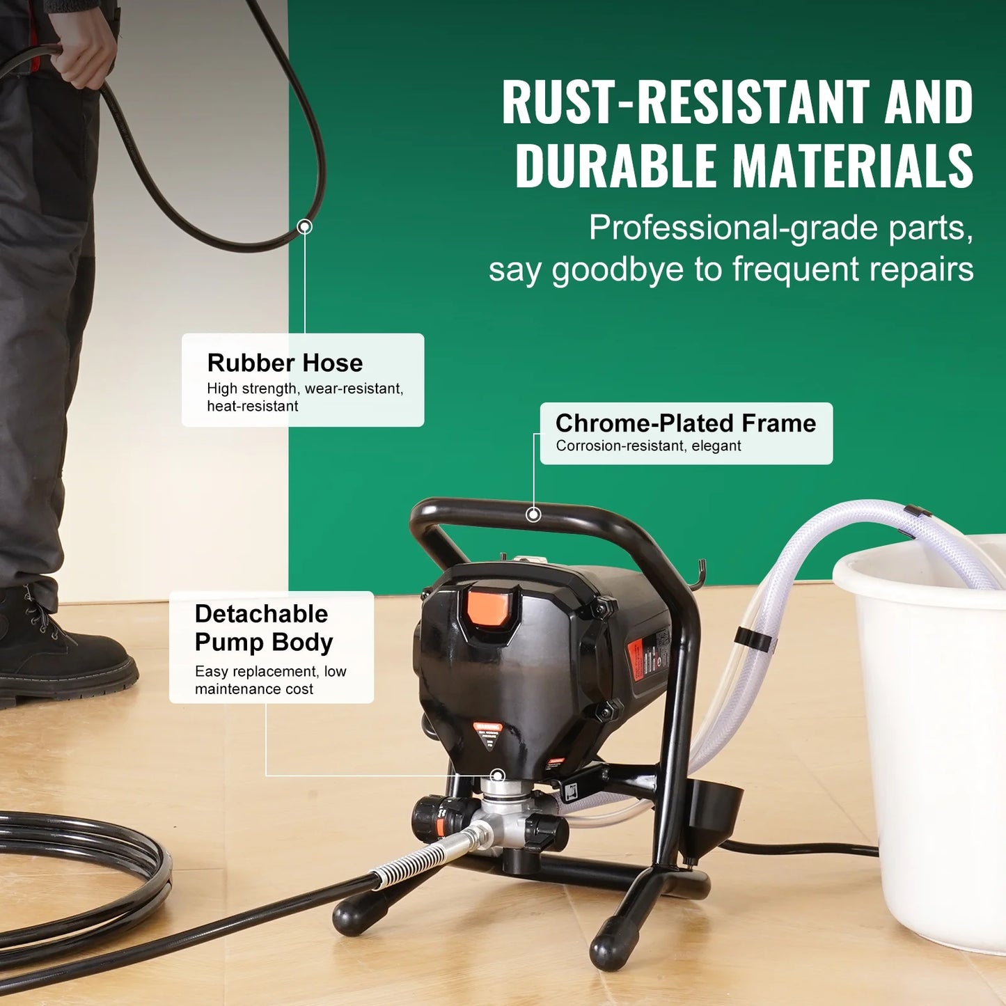 KFFKFF RP8626, 750W, Blue Black Stand Airless Paint Sprayer 3000 PSI, 19.62 lb