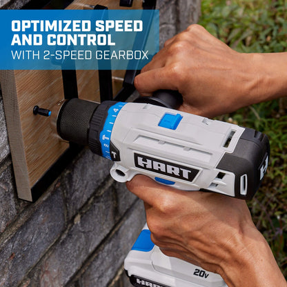 HART 20-Volt 1/2-inch Cordless Hammer Drill Kit, Gen2