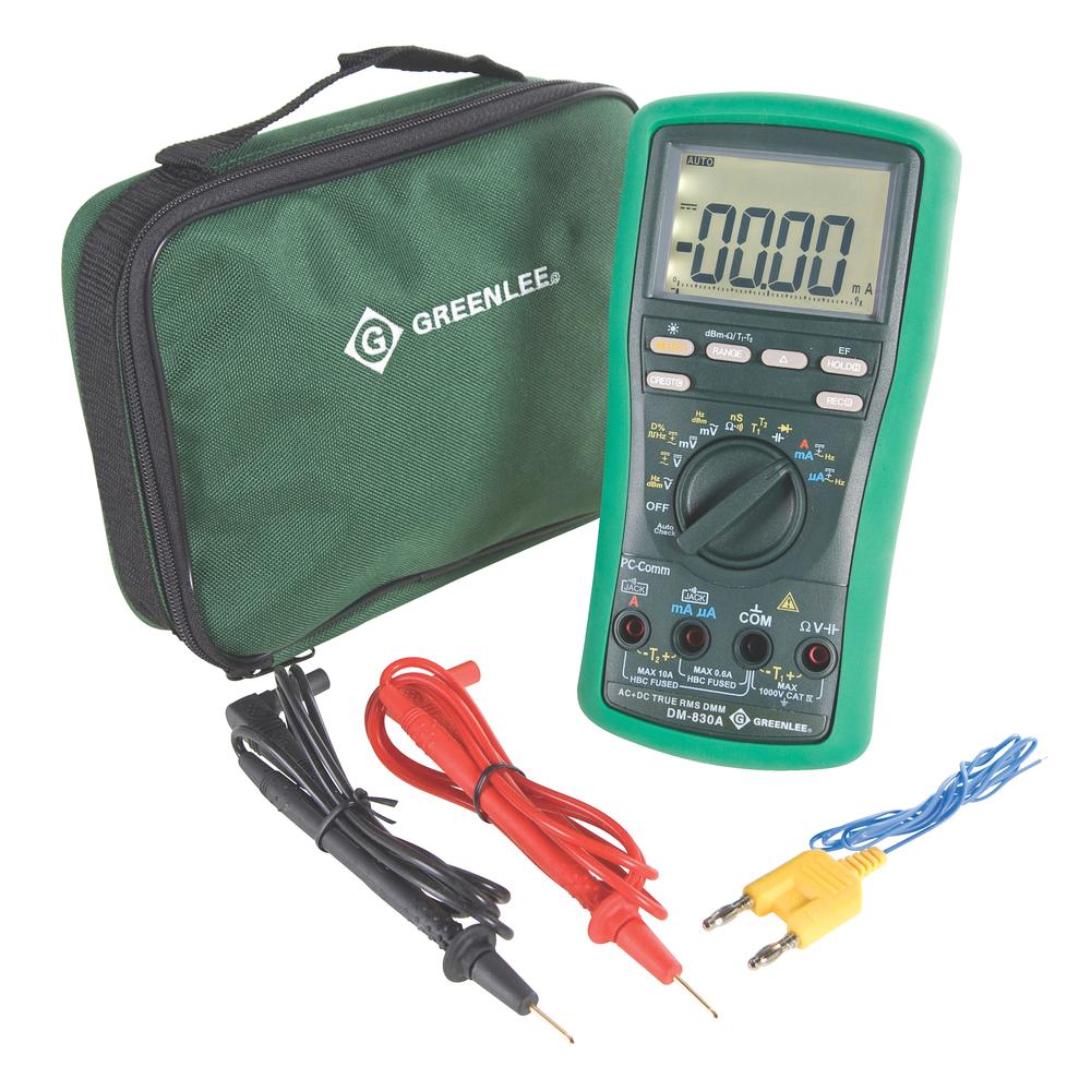 Greenlee DM-830A Digital Multimeter - TRMS, AC/DC, Dual Temp