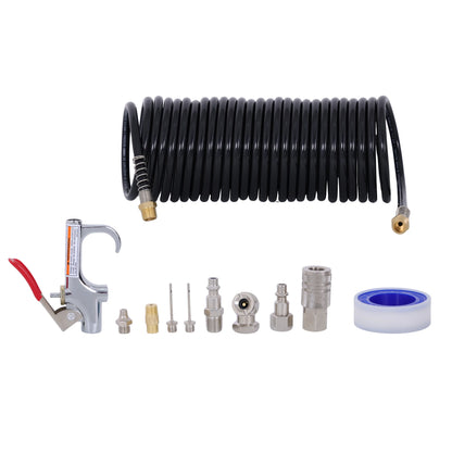 Ecomax 2 Gallon Portable Air Compressor, with Air Hose and Nozzles, 125 PSI 1/3 HP Oil-Free Electric for Home Garage & Shop