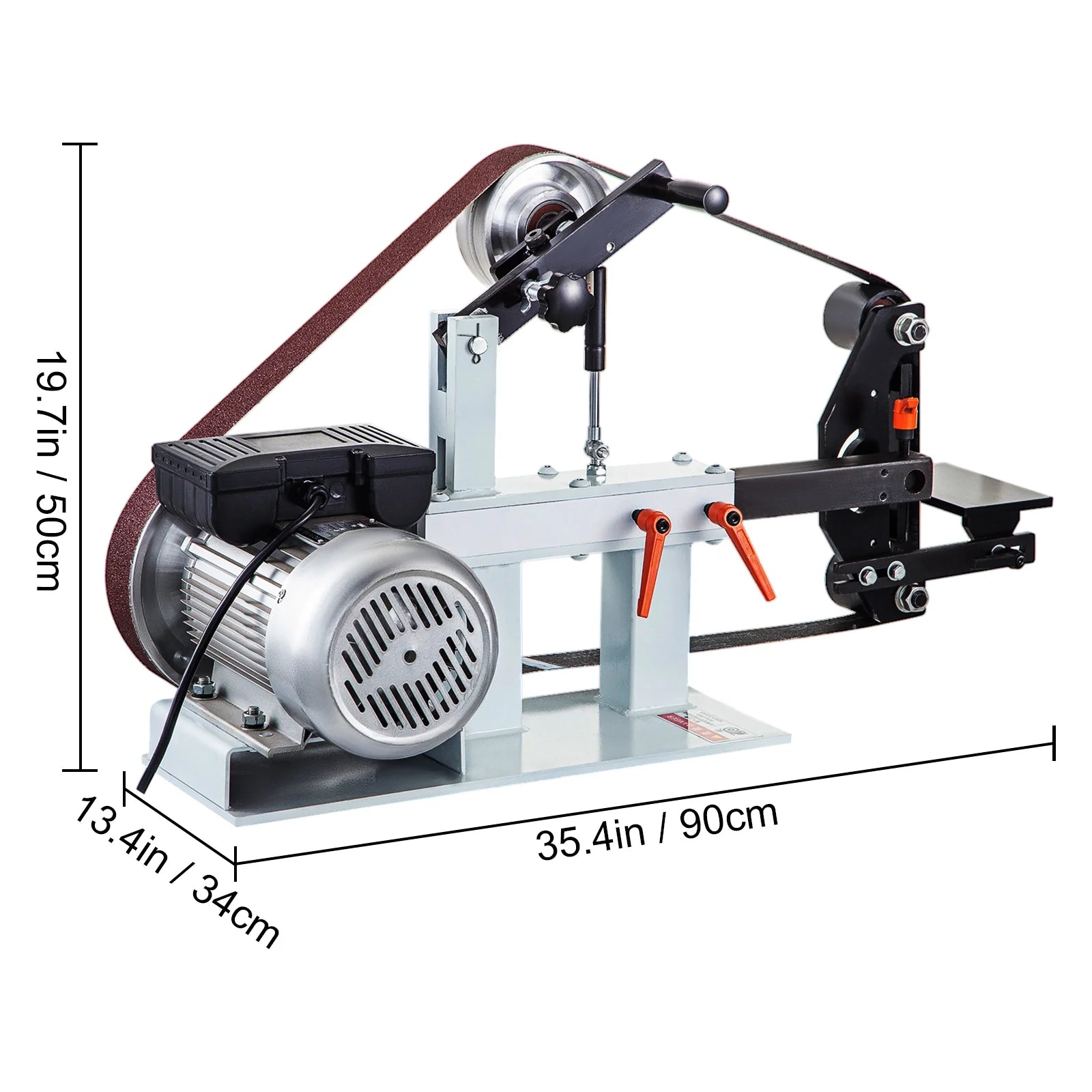 KFFKFF 2" x 82" Belt Grinder, 2HP 1500W, Versatile 3-in-1 Constant Speed Sander, 110V Bench Sander with 12" Wheel, Flat Platen Tool Rest, Ideal for Knife Crafting