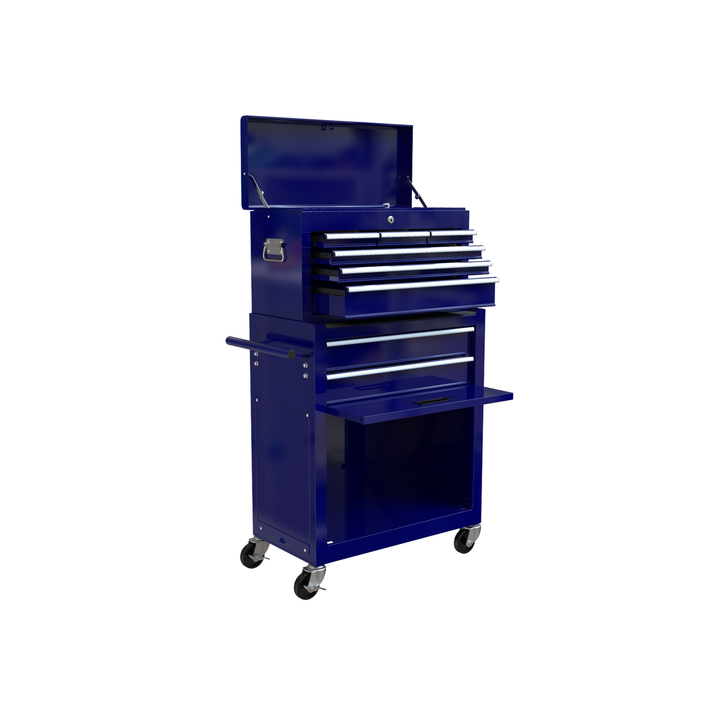 Pouseayar 8-Drawer High Capacity Rolling Tool Chest Storage Cabinet, Blue