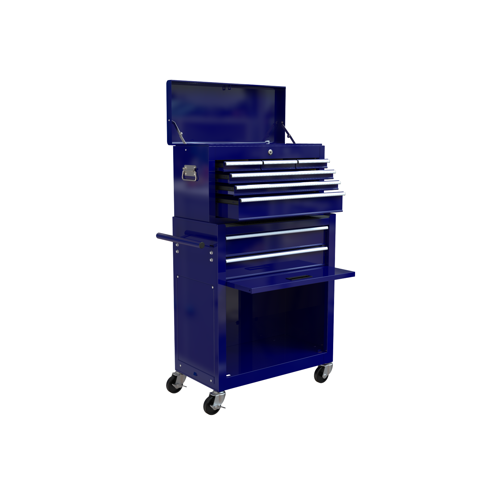 Pouseayar 8-Drawer High Capacity Rolling Tool Chest Storage Cabinet, Blue