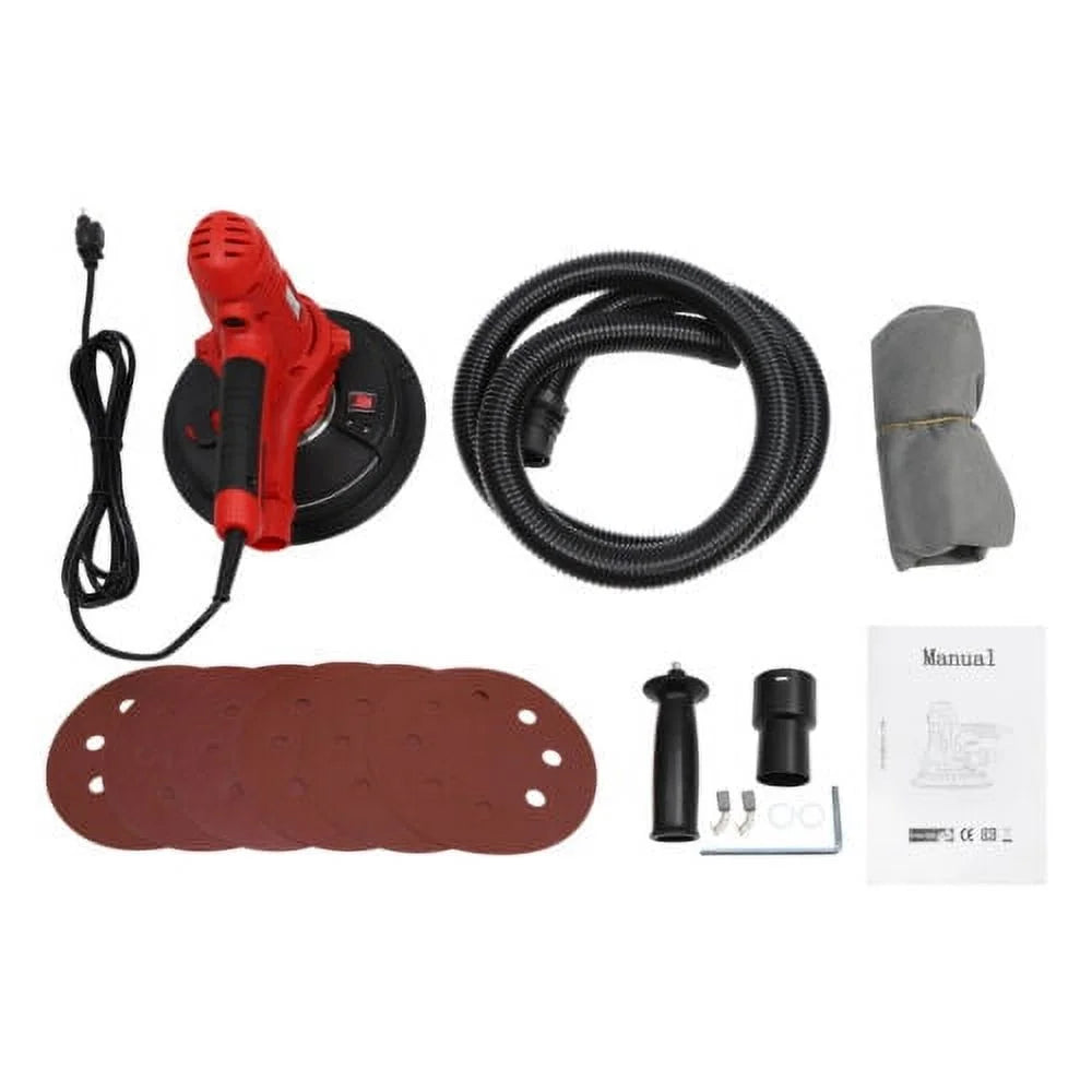 1200W Electric Drywall Sander Auto Vacuum & LED Variable Speed Dry Wall Sanding