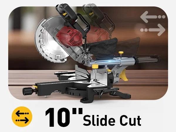 MarvTool 10-inch Sliding Compound Miter Saw Single Bevel 0-45? with Extension Table 36T Blade