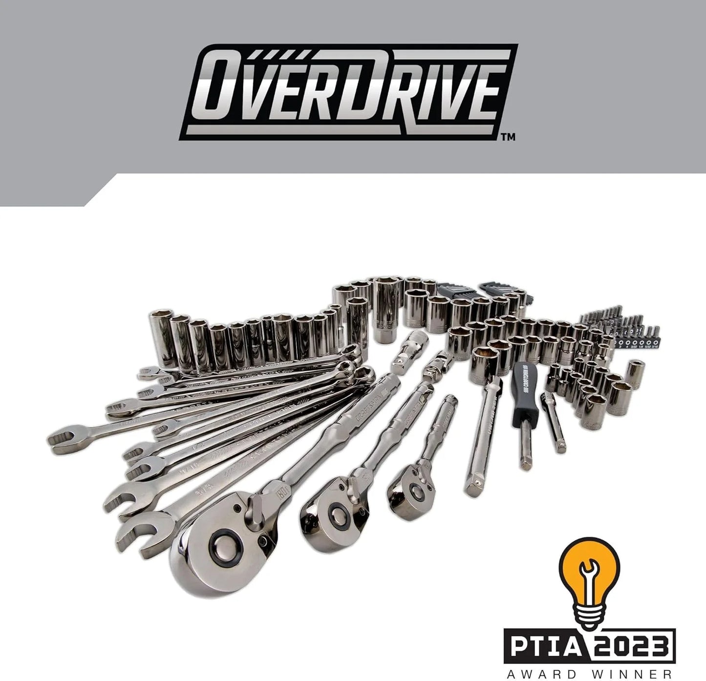 180-Tooth Ratchet Mechanic Tool Set with Gunmetal , 121-Piece Standard SAE/Metric Socket Set Includes Hard