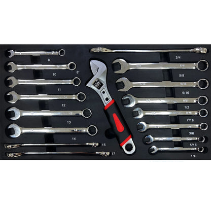 Tool Box with Tool Set, 3 Drawers Metal Toolbox Portable Tool Chest Organizer with Ball-Bearing Drawer