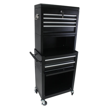 ARTMAN 6-Drawer 2 in 1 Mechanic Tool Box Storage Cabinet,High Capacity Rolling Tool Chest with Wheels and Drawers for Garage Workshop Warehouse Repair Shop