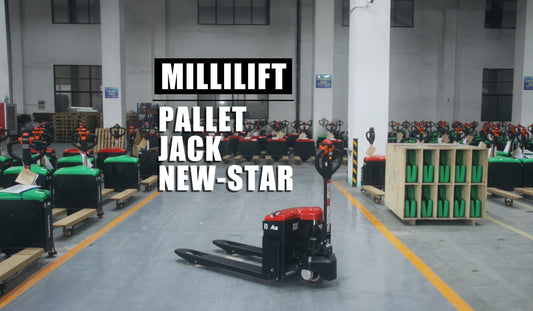 Millilift Electric Pallet Jack, 3300LB Capacity, Heavy-Duty Forks 45"x21", Powerful Drive Motor, 24V 40AH LiFePO4 Battery with Built-in Charger, 2?C4H Runtime, for Warehouse, Supermarket Use