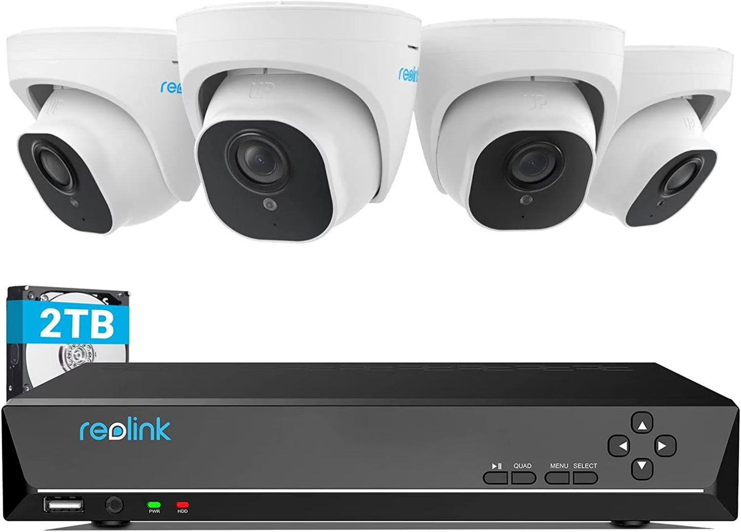 Reolink 4K 8CH Outdoor PoE Camera System,4Pcs 8MP Video Security Camera Smart Person/Vehicle Motion Detection,24/7 Recording