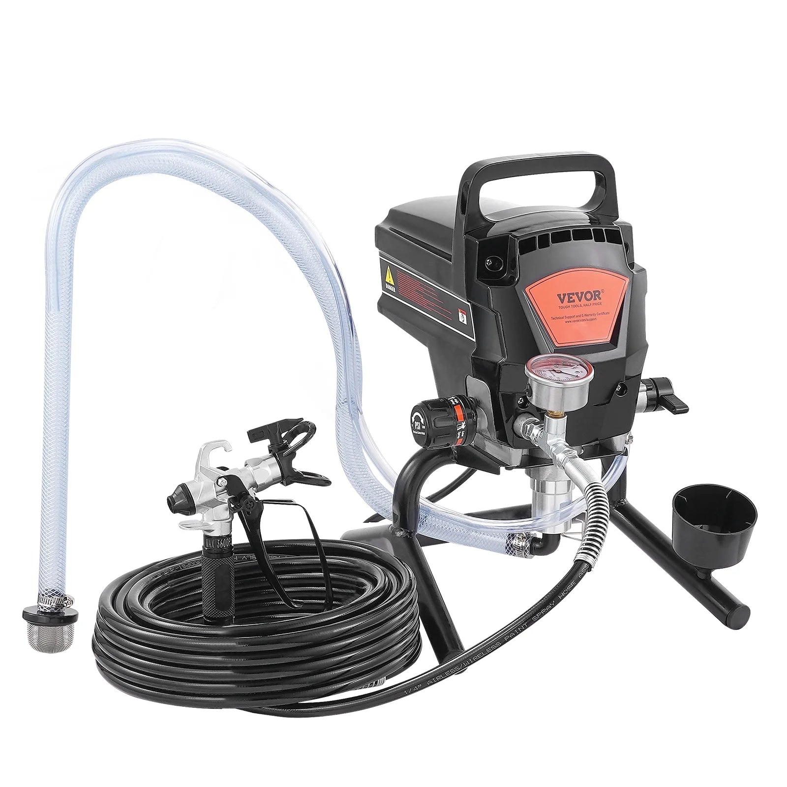 VEVOR 950W Stand Airless Paint Sprayer, 3000PSI High Efficiency Electric Airless Sprayer, Handheld Paint Sprayers for Home Interior and Exterior Furniture and Fences, Fine And Even Painting Effect