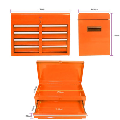 5-Drawer Rolling Tool Chest & Removable Tool Box with Locking System, Tool Box Organizer with 4 Wheels& Hooks, Large Capacity Garage Storage Cabinet for Warehouse and Repair Shop, Orange