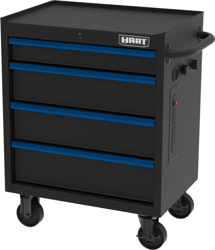 HART 26-Inch 4-Drawer Heavy-Duty Steel Tool Chest, Locking Garage Storage Organizer