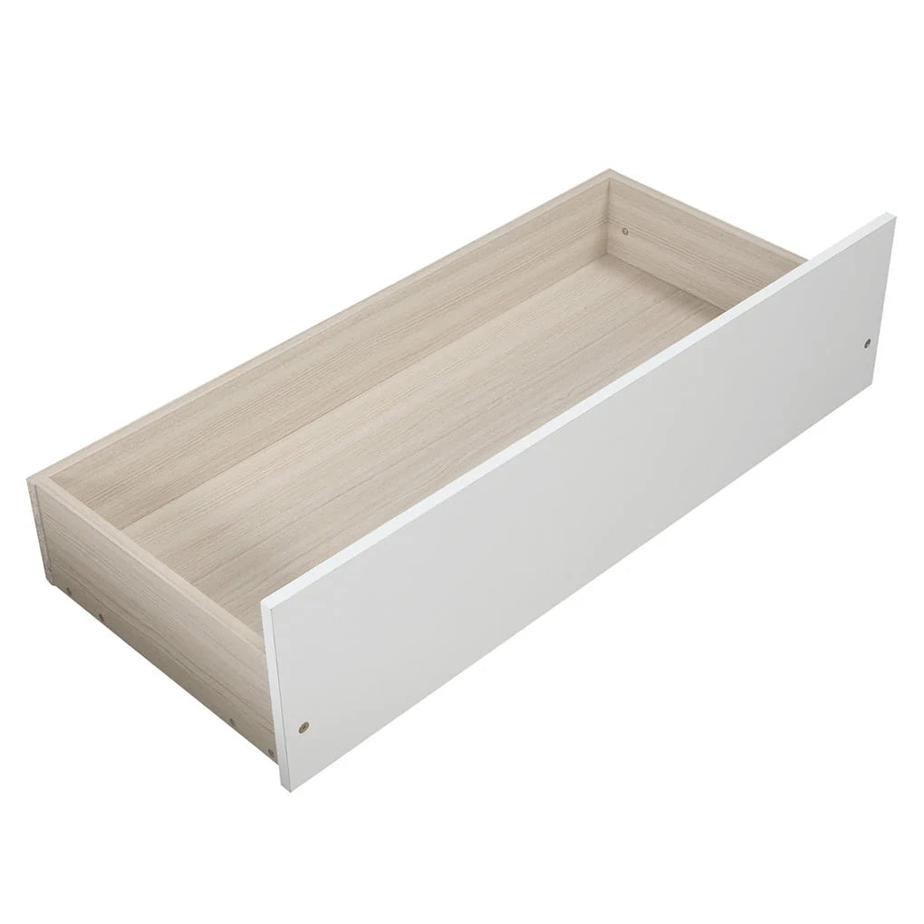 Irene Inevent Bed Frame Wooden Mattress Foundation 2 Storage Drawers Headboard Platform Bed for Bedroom, White