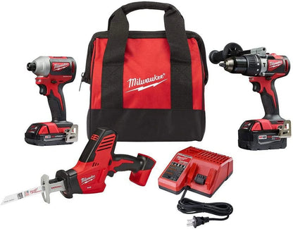 Milwaukee 2799-22CXP M18 Combo Kit 18-Volt Lithium-Ion Cordless Compact Brushless Hammer Drill Impact Combo Kit