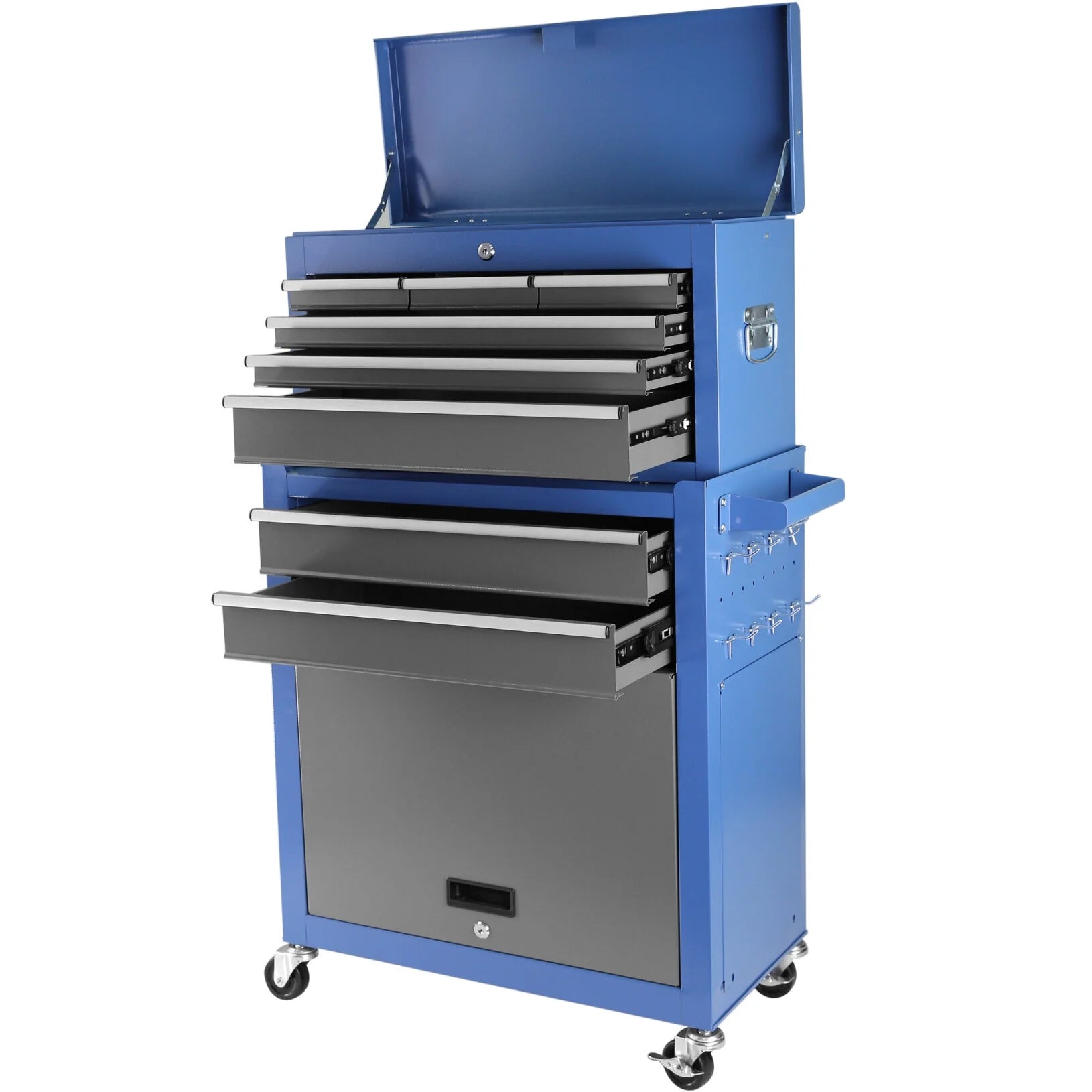 Roller Tool Chest with 8-Drawer and Wheels,Tool Box Organizer for Workshop Mechanics Garage ,Detachable Large Tool Cabinet ,Storage Organizer for Workshop Garage Repair Shop Household,Blue