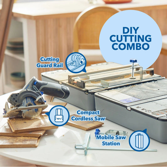 Dremel Blueprint Portable Saw Station with 12V Compact Circular Saw and Multi-Purpose Cutting Case (CS12V-S1C)