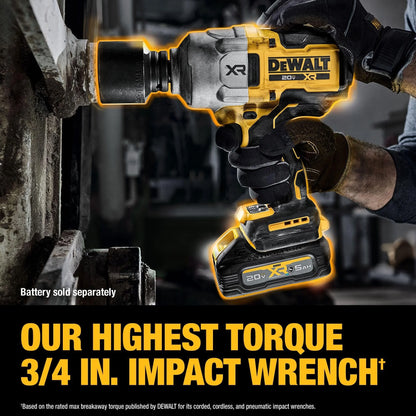 DEWALT 20V MAX XR Brushless Cordless 3/4 In. High Torque Impact Wrench with Hog Ring Anvil Tool Only DCF964B
