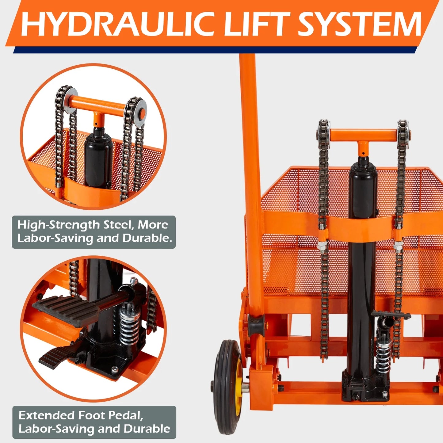AECOJOY Hydraulic Material Lift Pallet Truck 500 Lbs,Lift Table Cart,32" Max Lift Height Pallet Truck Jack with Lockable Swivel Casters - Ideal for Warehouse, Workshop and Garage Use