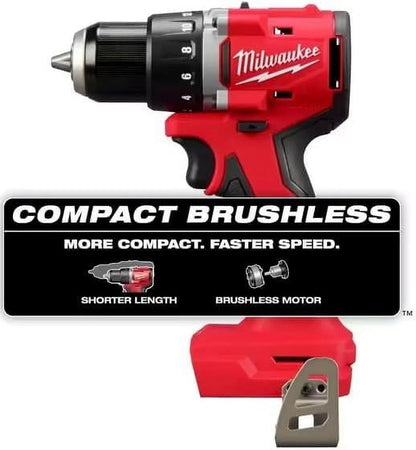 Milwaukee 3601-20 M118 18V Lithium-Ion Brushless Cordless 1/2 in. Compact Drill/Driver (Tool Only), Red C55
