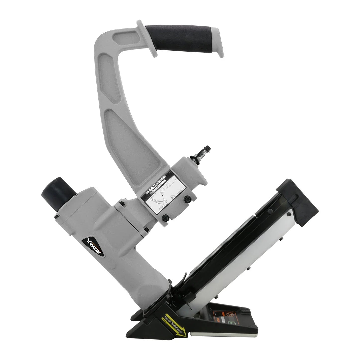 NuMax SFL618 Pneumatic 3-in-1 15.5-Gauge and 16-Gauge 2" Flooring Nailer/Stapler with Flooring Mallet and Interchangeable Base Plates