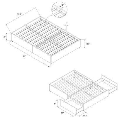 DHP Maven Platform Bed with Storage, Full, Black Faux leather