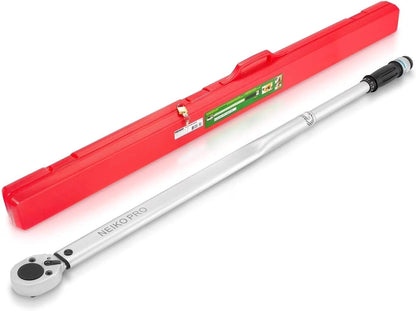 Neiko PRO 03710B 3/4-Inch-Drive Adjustable SAE Torque Wrench with Torque Click Settings of 100?C700 Foot-Pound, Made with CrV Steel, 48-Inch Length