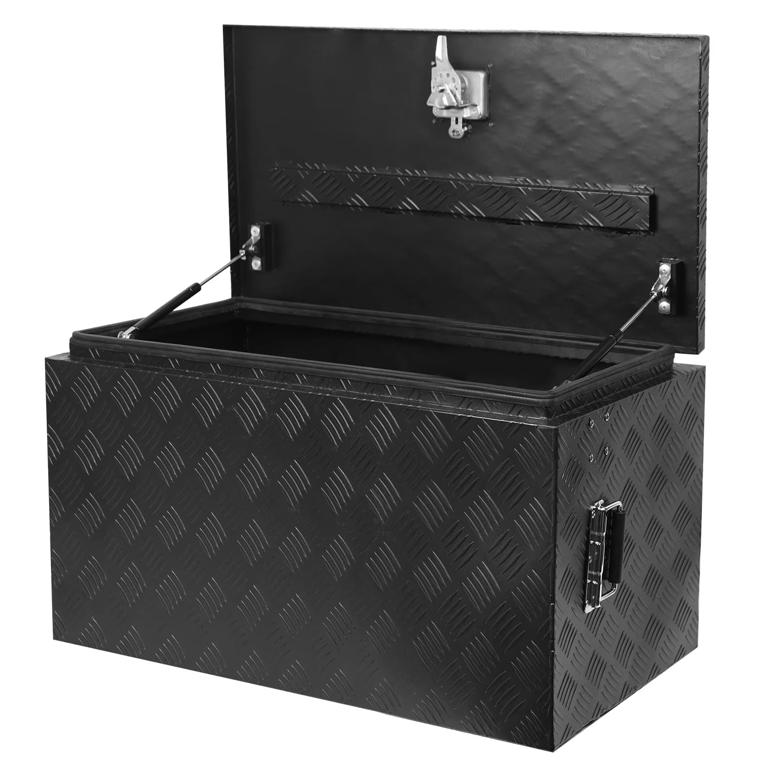 TROPOW 24-Inch Aluminum Diamond Plate Tool Chest - Lockable Underbody Storage Box for Trucks, RVs, and Trailers