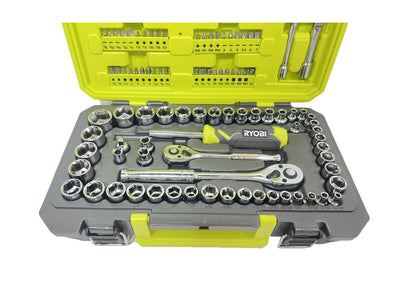 RYOBI 97 PC. 1/4" & 3/8" Drive Mechanics Set - RHMTS49701