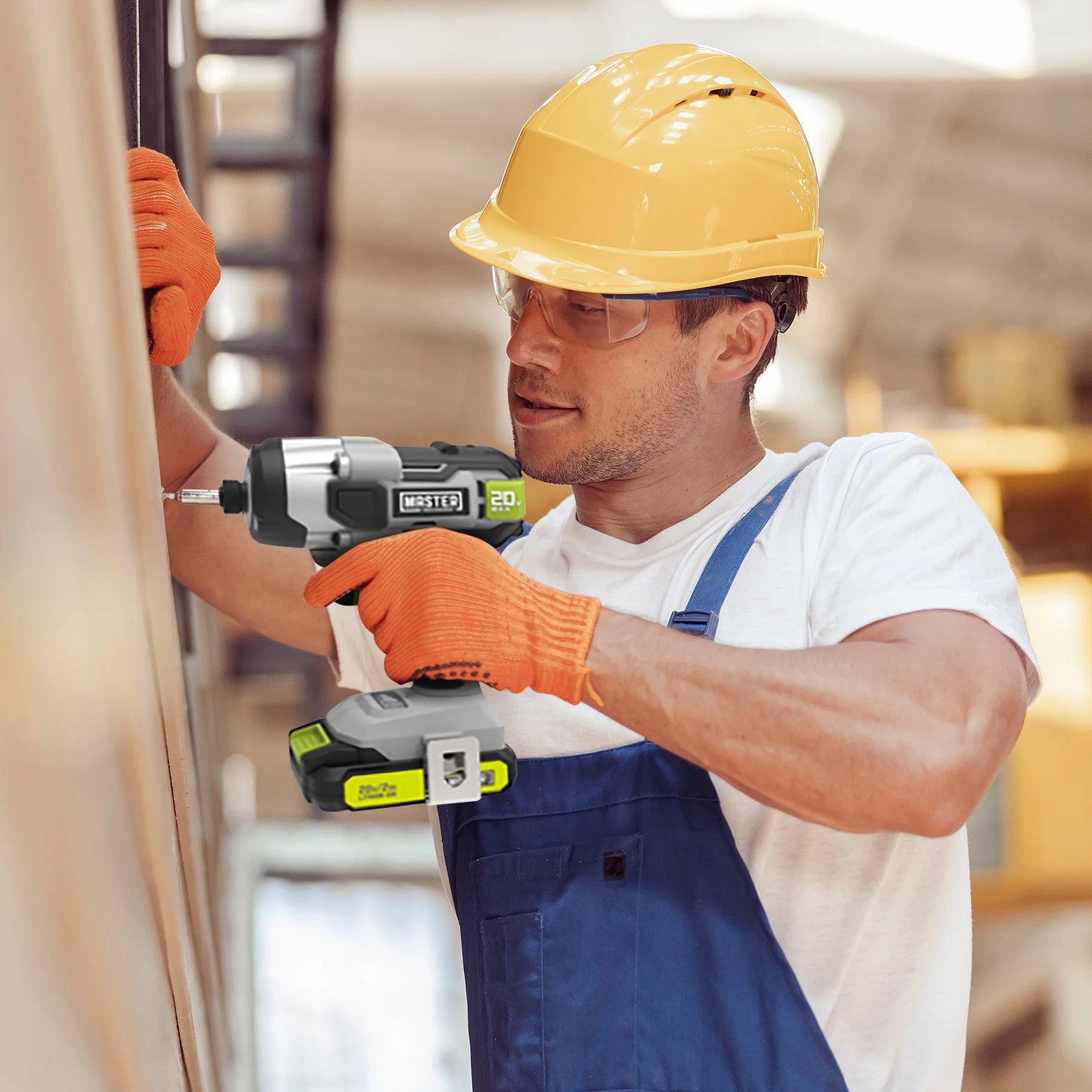 Master Mechanic ML-CD168GD-200S ML-IS41GD 20-Volt Compact Cordless 2-Tool Combo Kit, 1/2-In. Drill + Impact - Quantity 4