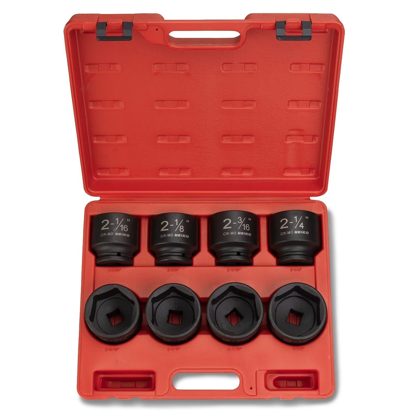NEIKO 02392A 3/4" Impact Socket Set, 3/4? Drive, 8 PC Jumbo Sockets, SAE Standard Sizes 2-1/16 Inch to 2-1/2 Inch, Chrome-Moly Cr-Mo Steel