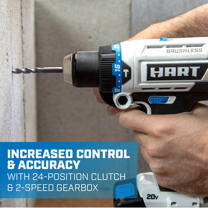 HART 20-Volt Brushless 1/2" Hammer Drill Kit