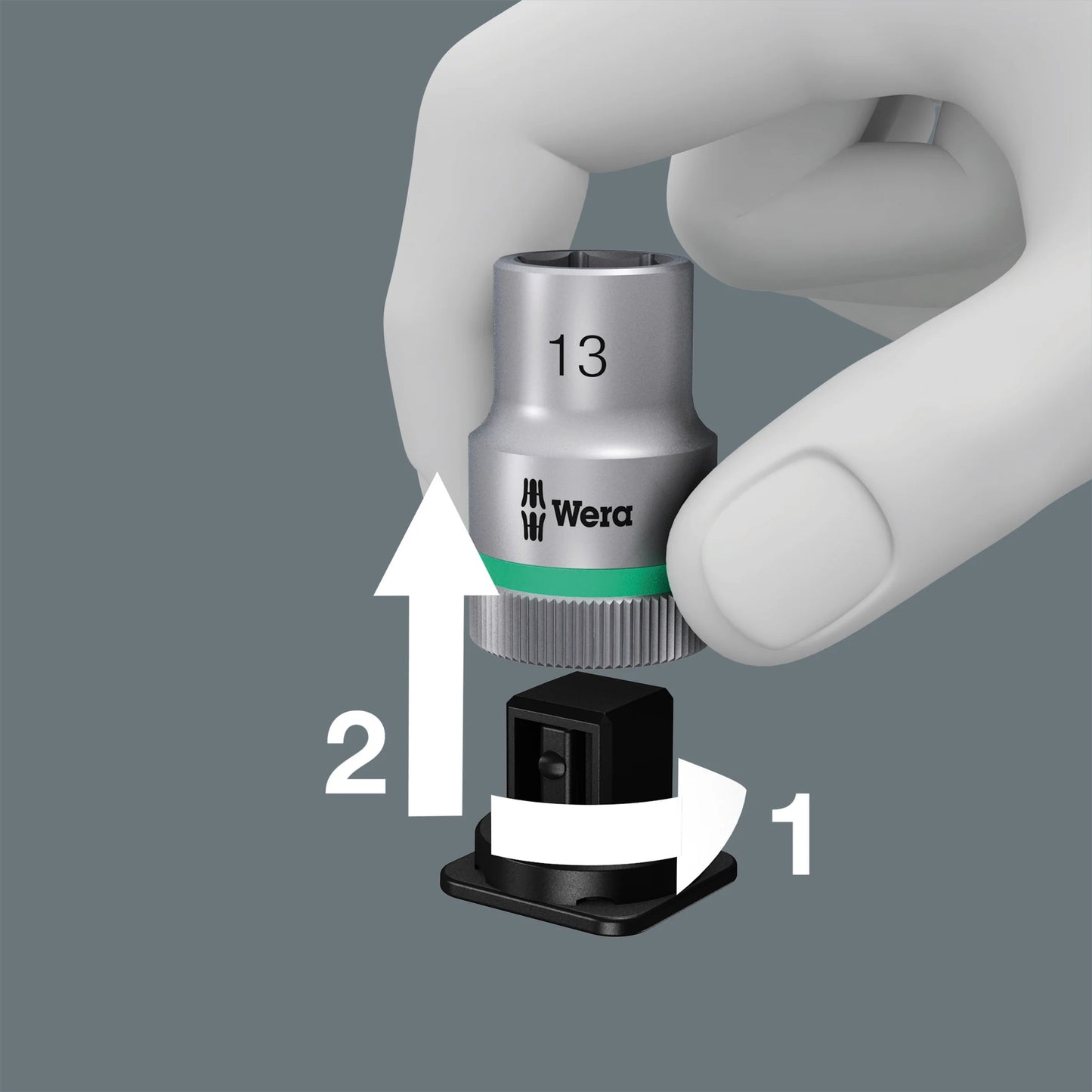 Wera 003755 8100 SA All-in Zyklop Speed Ratchet Set, 1/4" Drive with Holding Function - Metric