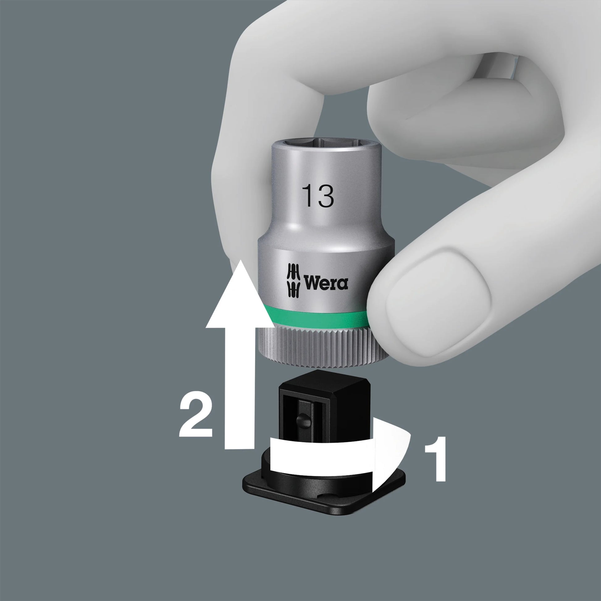 Wera 003755 8100 SA All-in Zyklop Speed Ratchet Set, 1/4" Drive with Holding Function - Metric