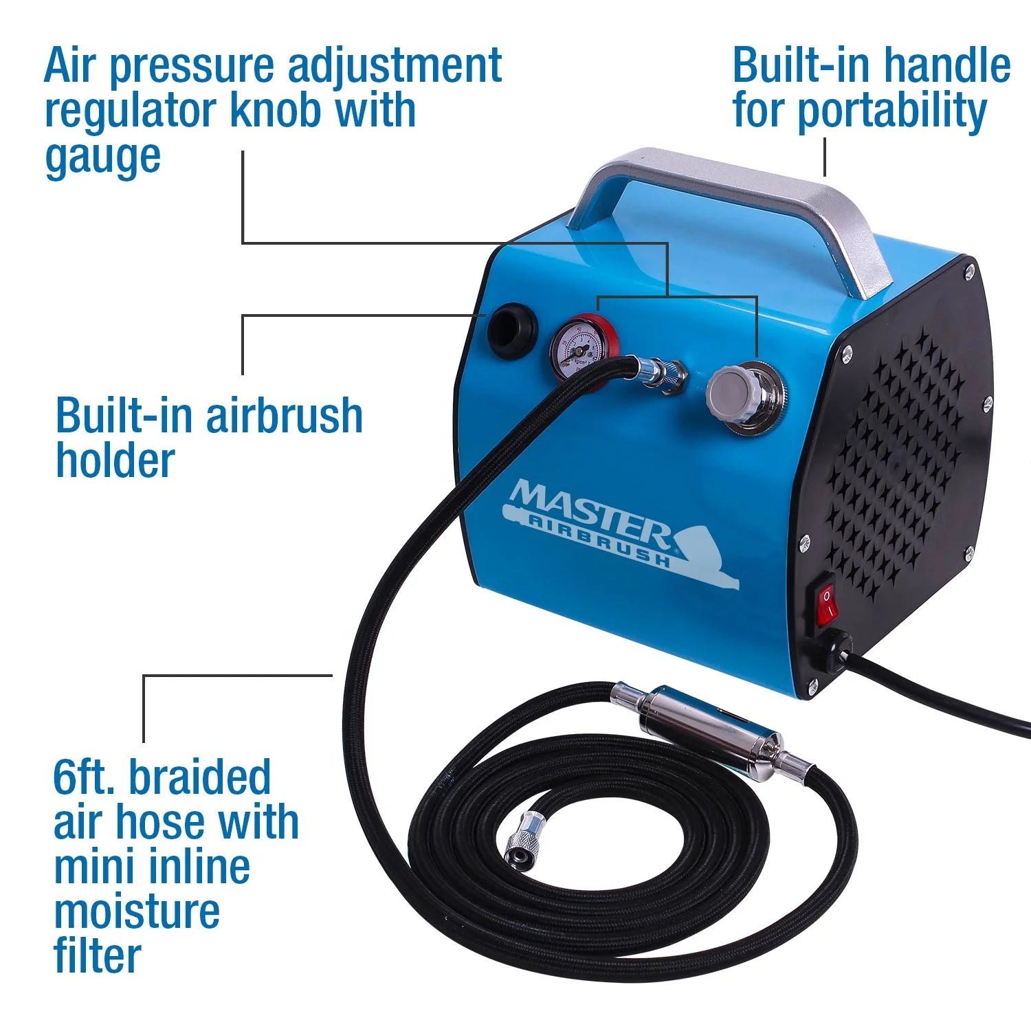 Master TC-77 Super Quiet High Performance Airbrush Air Compressor Hobby Tattoo