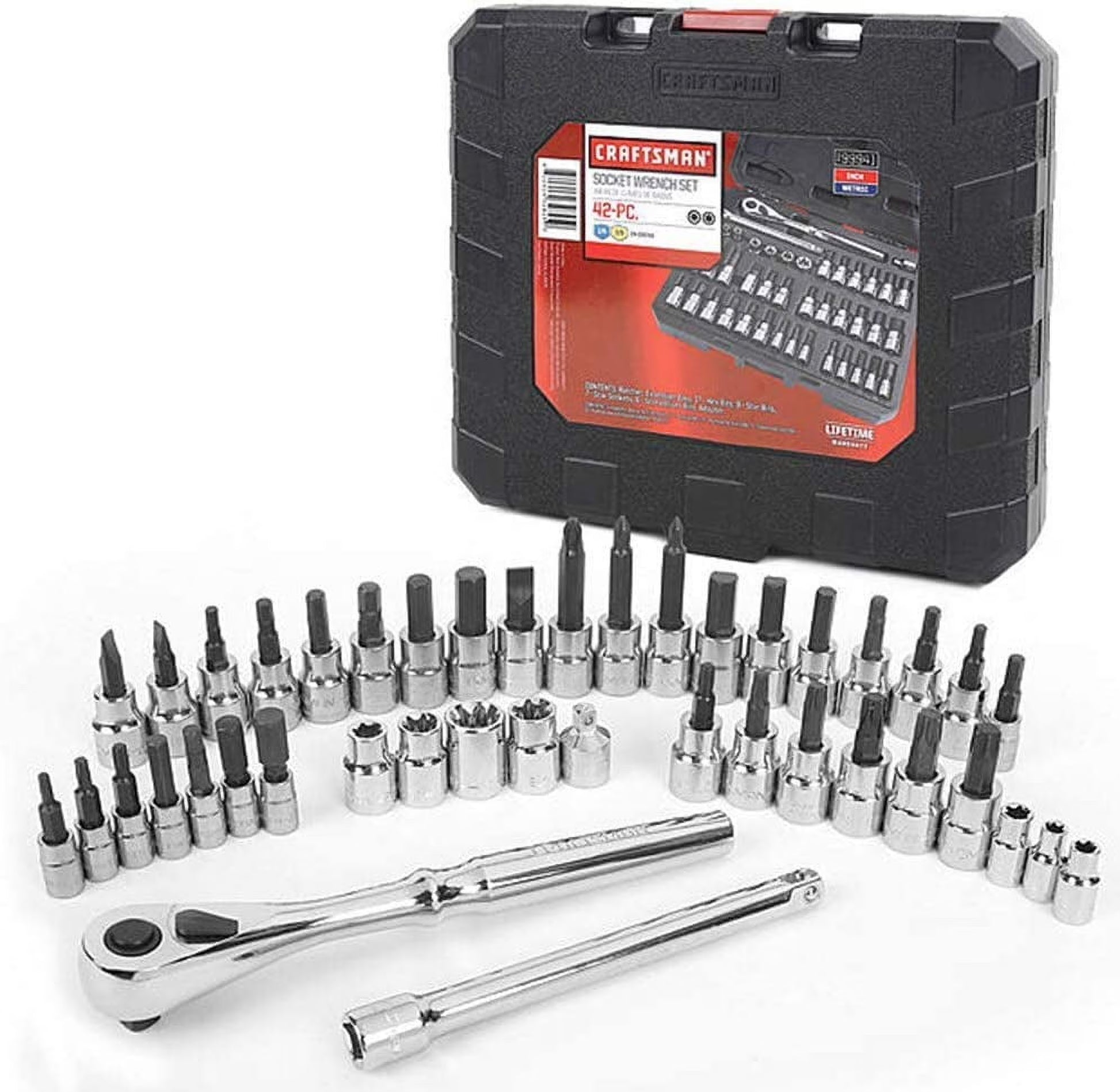 Craftsman 99941 42 Piece 1/4 and 3/8-inch Drive Bit and Torx Bit Socket Wrench Set