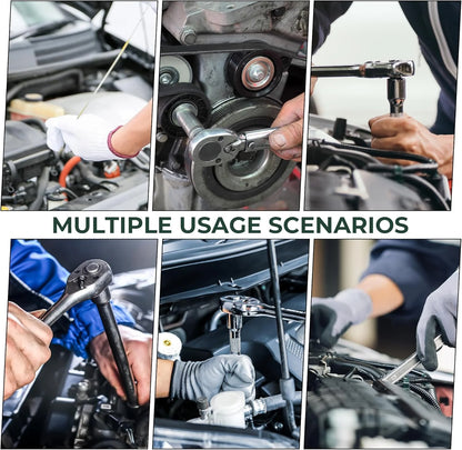 108pcs 1/2" 1/4" Socket and Drive Tool Set Mechanics Tools Kit Sockets Ratchet Wrench Set Metric Drive Socket Set, 1/2" 1/4" Drive Sizes with Plastic Toolbox